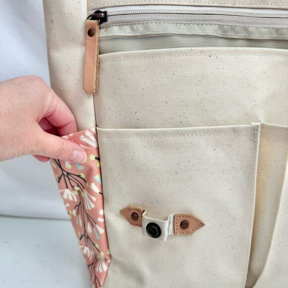 Petunia Pickle Bottom Pink Floral Pathway Backpack Diaper Bag - Picture 4 of 9